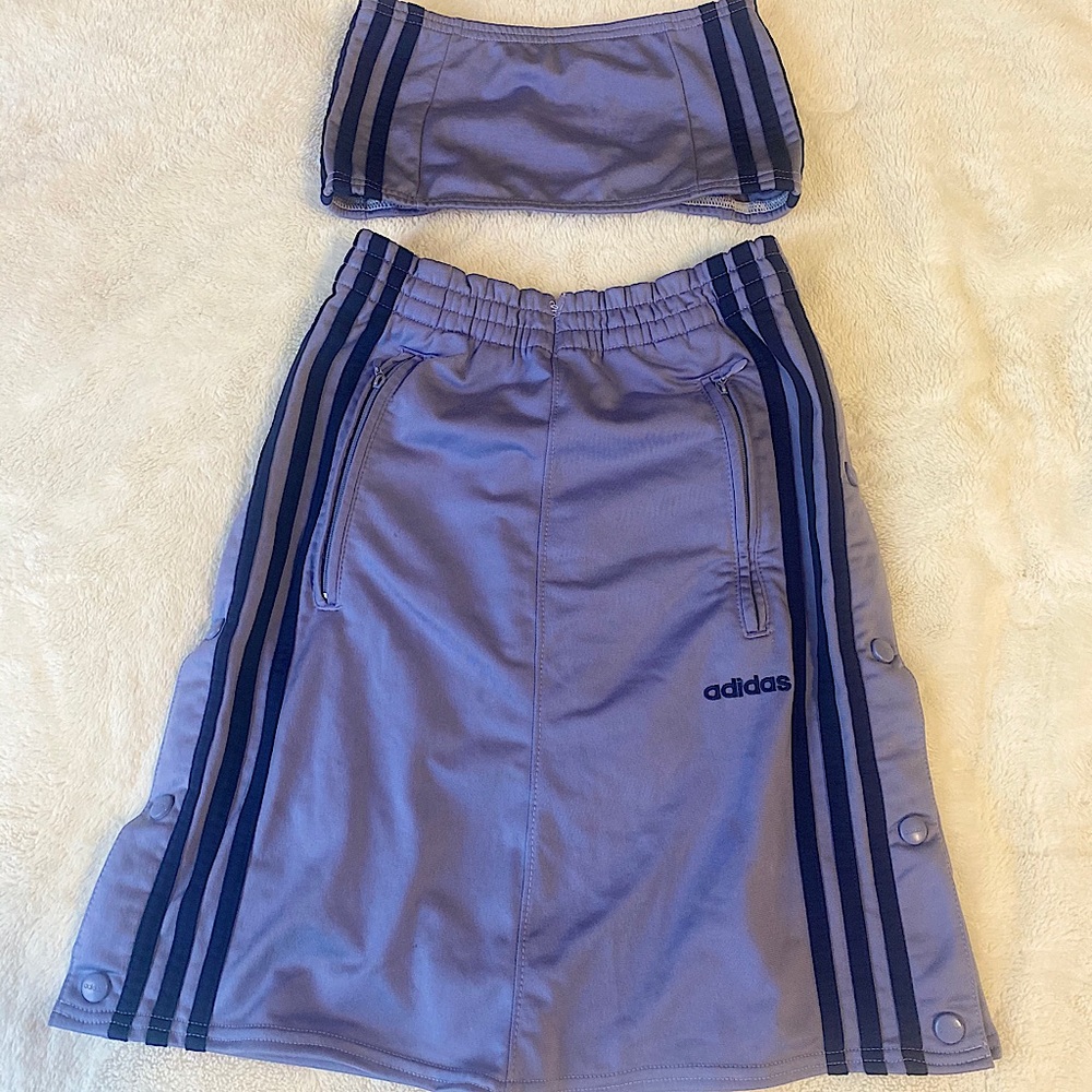 Adidas two piece rework vintage set in purple